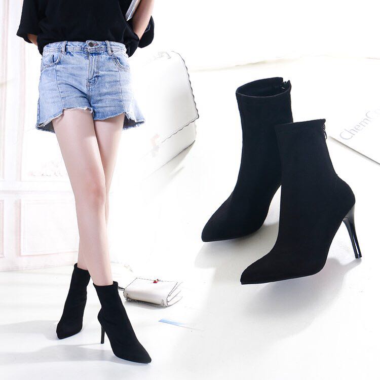 细高跟鞋矮靴细节图