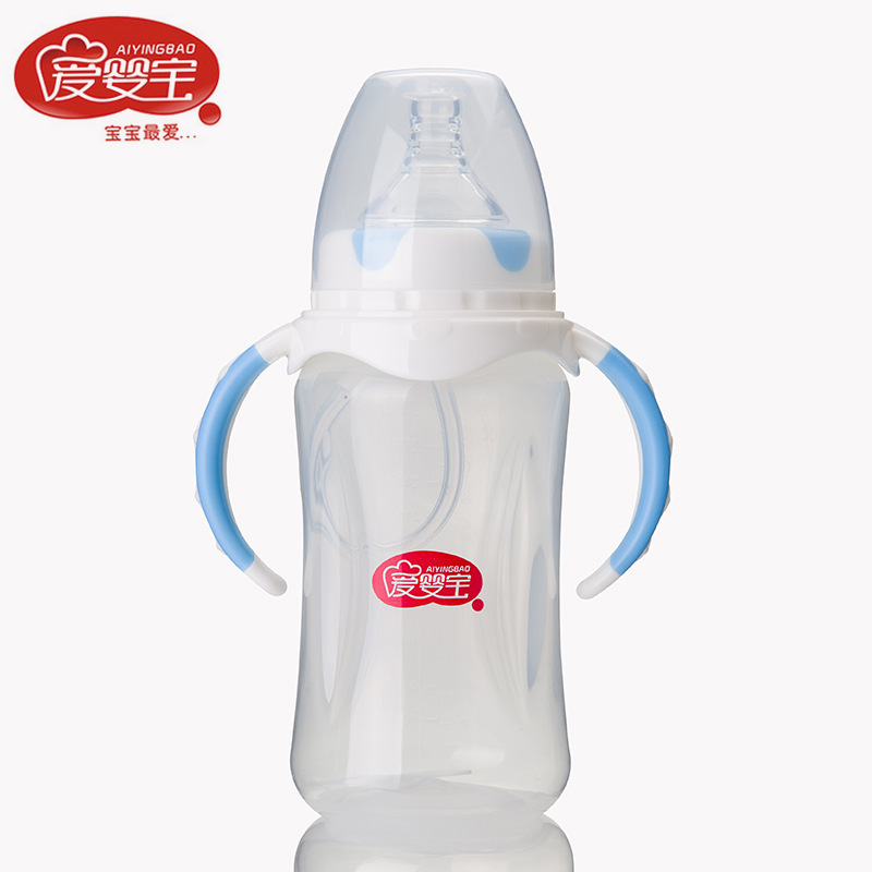 Baby Love Two-Color Handle Baby Bottle Wide Mouth With Handle Straw Pp Baby Bottle 300Ml Maternal And Child Supplies Wholesale Application Scenario