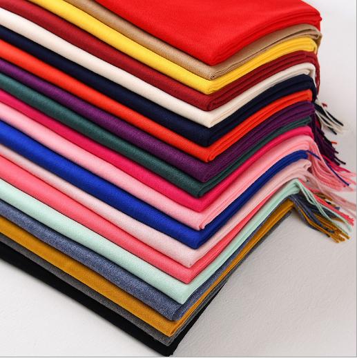 秋冬爆款单色仿羊绒 百搭经典大赞拉毛定制围巾披肩批发