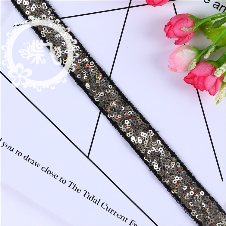 2cm bar code bead lace webbing chain Bar code mess embroidery lace garment accessories available from stock