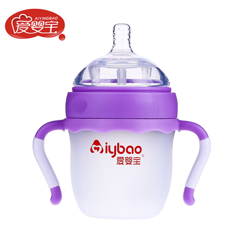 Baby Love New Wide Mouth Silicone Baby Bottle Two-Color Handle With Straw Anti-Flatulent Silicone Pacifier 160Ml Application Scenario