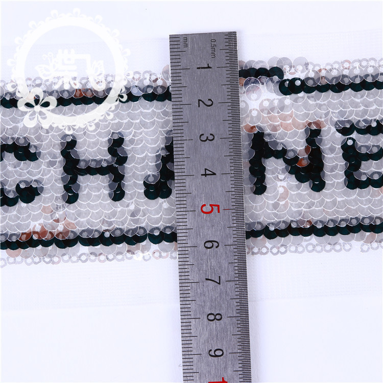 Flip Piece Embroidery Bead Lace Small Fragrance Series 3Mm Letter Sequins Embroidery Bar Code Lace Accessories In Stock Application Scenario