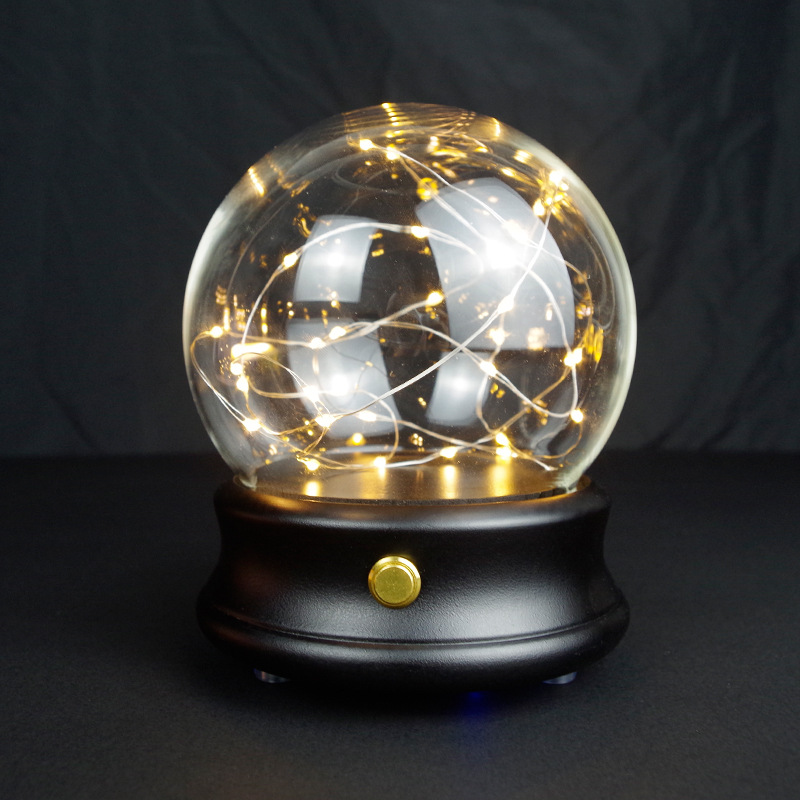 Bluetooth Speaker Speaker Glass cover with lamp dry flower glass cover gift box DIY