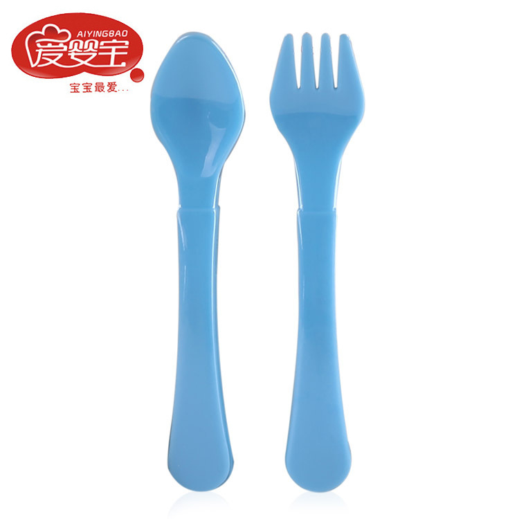 Aiyingbao infant and toddler Soup fork Set Imported pp material fork and spoon set Children's training Tableware Set 8026