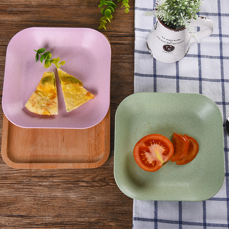 European Retro Creative Wheat Straw Dish Environmental Steak Plate Breakfast Snack Disc Tableware Set Application Scenario
