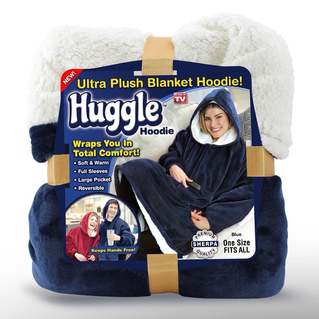 huggle hoodie 户外防寒服 连帽抓绒保暖衣 懒人套头电视毯