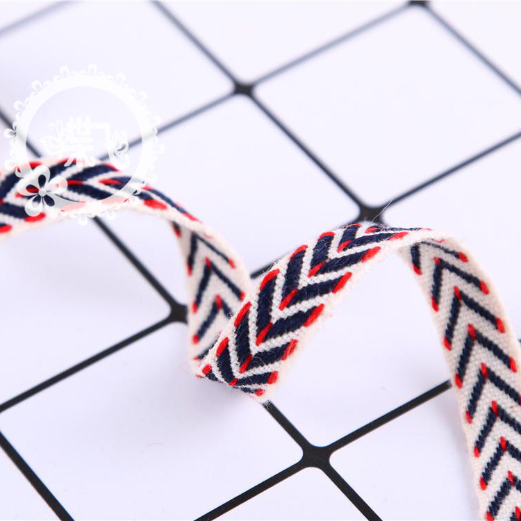 Ethnic Lace Ethnic Twill Ribbon All Cotton Herringbone Ribbon This White Ribbon Trademark Cotton Ribbon Garment Accessories Lace Application Scenario