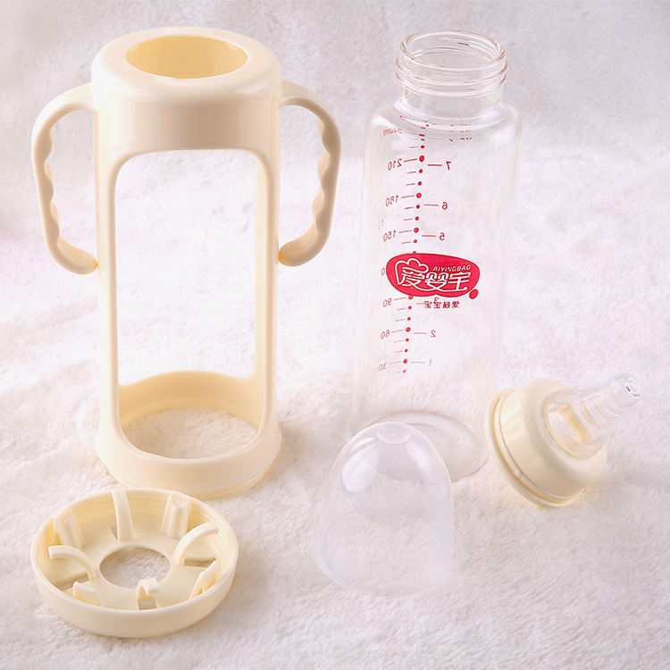Love Baby Treasure Standard Diameter Crystal Diamond Glass Baby Bottle Insulation Explosion-Proof Breakproof Baby Bottle 240Ml Factory Direct Sales 9014 Specification drawing