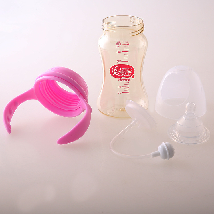 Aiyingbao baby wide-mouth PPSU bottle, anti-drop, anti-gas, automatic feeding straw bottle, 210ml Specification image