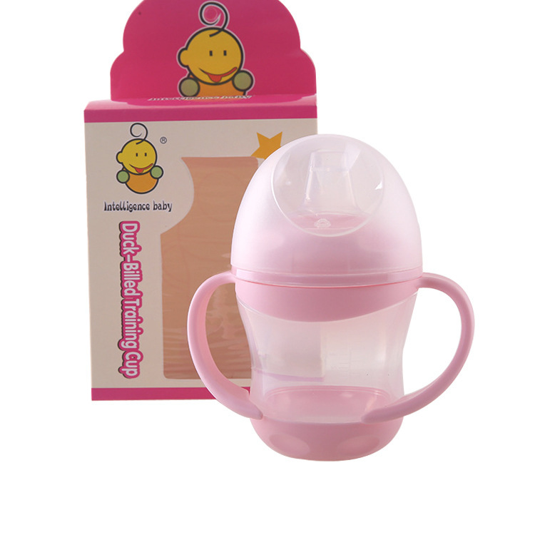 智力宝宝 宽口径婴儿学饮杯 360度可旋转儿童鸭嘴水杯160ml细节图
