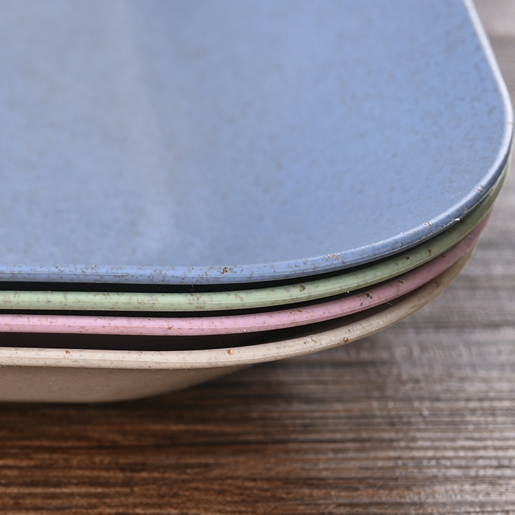 European Retro Creative Wheat Straw Dish Environmental Steak Plate Breakfast Snack Disc Tableware Set Specification drawing