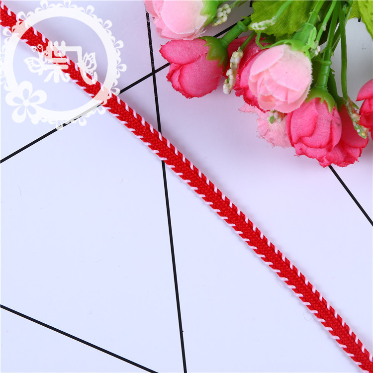 Customized production of double-bead woven belts, lace, polyester woven belts, clothing and home textile accessories, lace ornaments, and edging by manufacturers details Picture