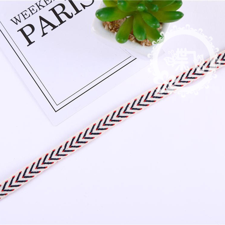 Ethnic Lace Ethnic Twill Ribbon All Cotton Herringbone Ribbon This White Ribbon Trademark Cotton Ribbon Garment Accessories Lace details Picture