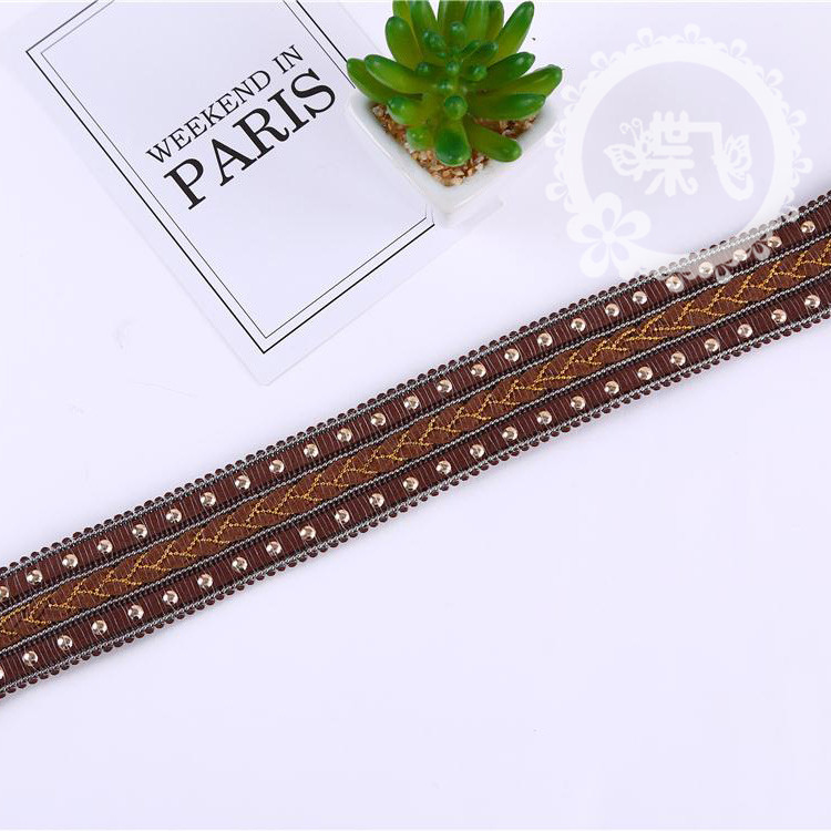 High-grade imported Korean velvet rivet braid chain belt lace DIY handmade punk style clothing accessories thumbnail