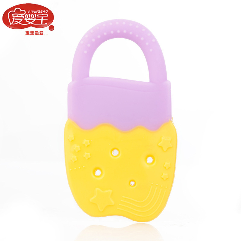 The new two-color silicone pineapple teething gel and teething stick from Aiyingbao Maternal and Infant manufacturer, free of bisphenol A details Picture