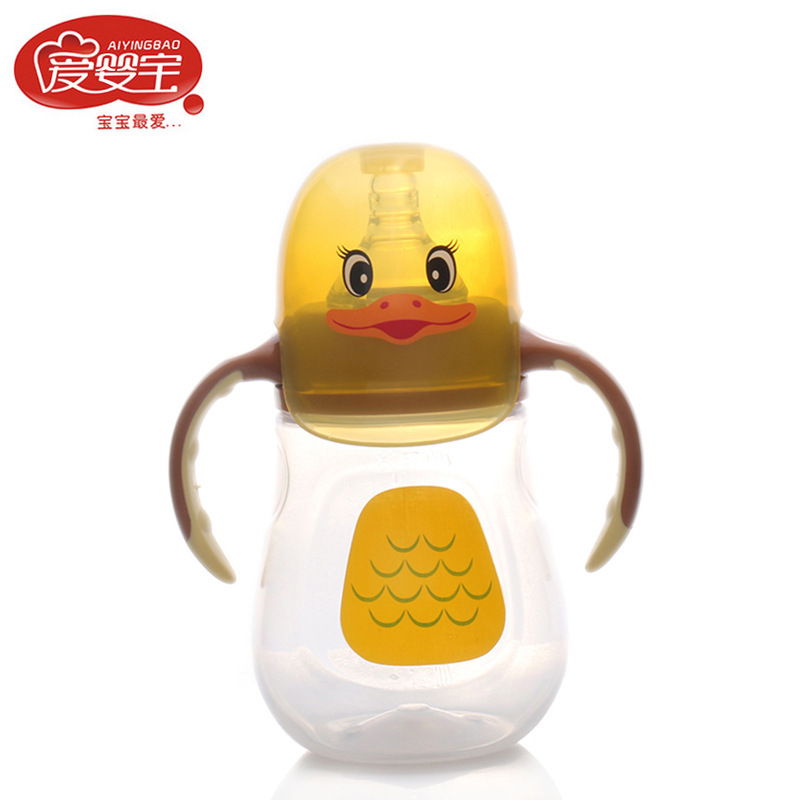The new wide-mouthed PP drinking bottle with handle from Aiyingbao, 280ml, is free of bisphenol A Specification image