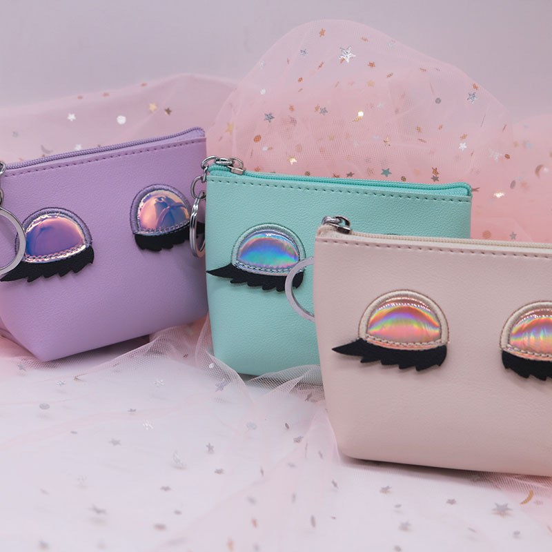 创意可爱卡通睫毛造型零钱包 卡通钥匙包硬币包 厂家批发直销