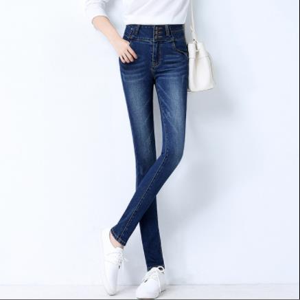 Winter new high waist small foot pants thin stretch pencil pants women's jeans women's pants Korean version