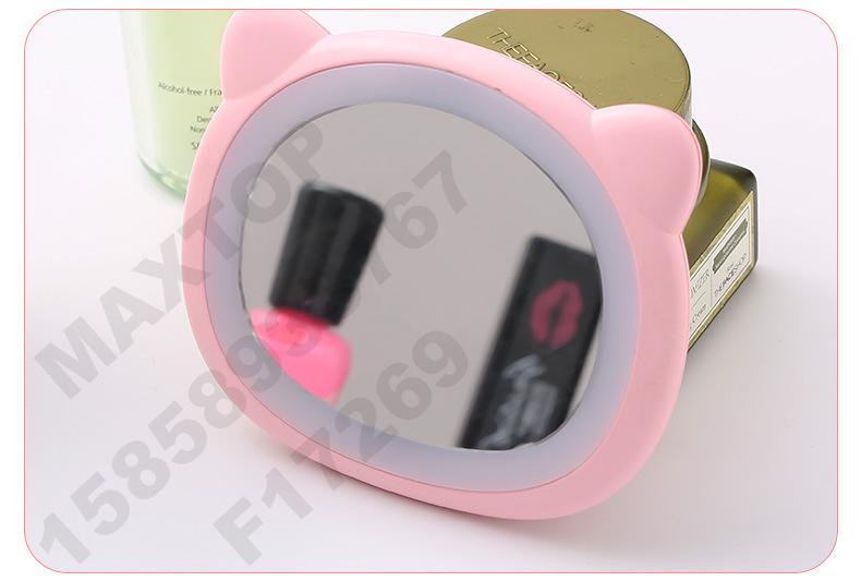 Portable LED light Bear Makeup Mirror with light Makeup Mirror Repair mirror usb Mini beauty mirror