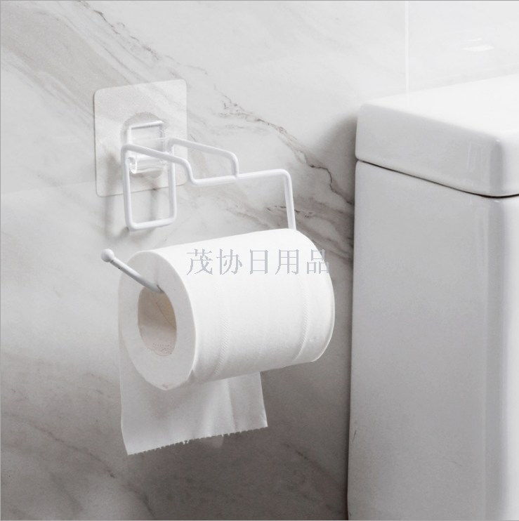 Toilet toilet paper towel holder perforation-free simple iron roll paper holder artefact Kitchen rag soup spoon hanger direct