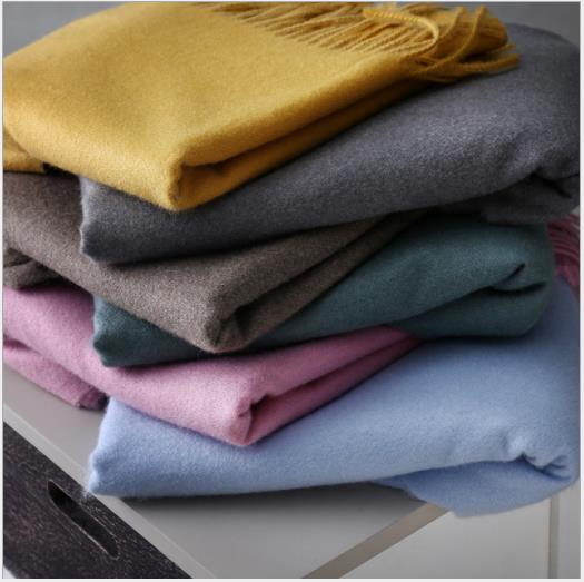 好质感羊绒围巾女2018秋冬新款纯色加厚保暖两用披肩