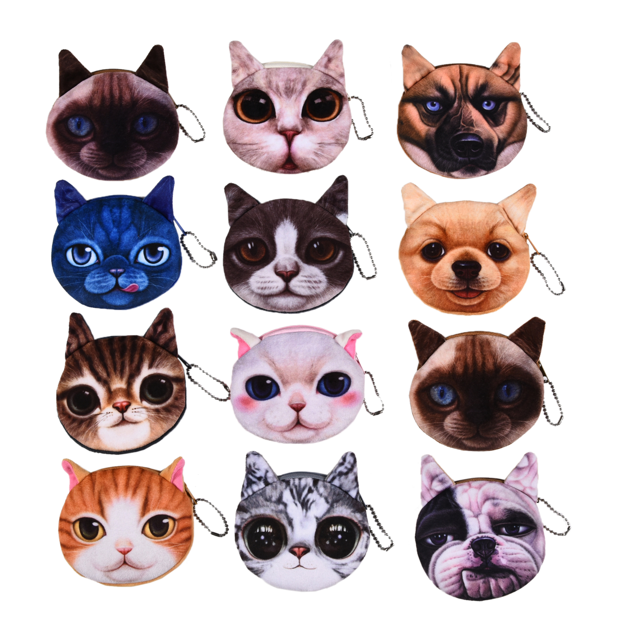 Zero wallet; Plush change purse; Cat pattern change purse thumbnail