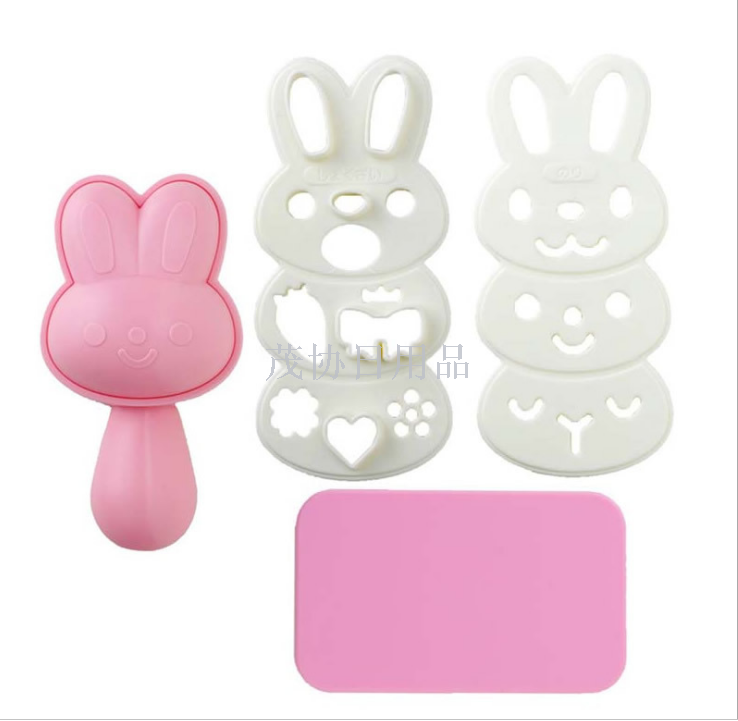 Cartoon cute little rabbit rice ball mold, sushi bento, seaweed and nori rice roll, rice baby eating mold Specification image