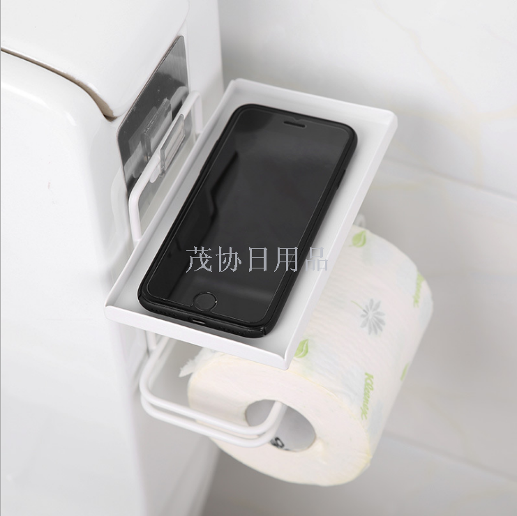 Nail free and hole free toilet roll paper rack creative toilet shelf bathroom small items storage artifact sale
