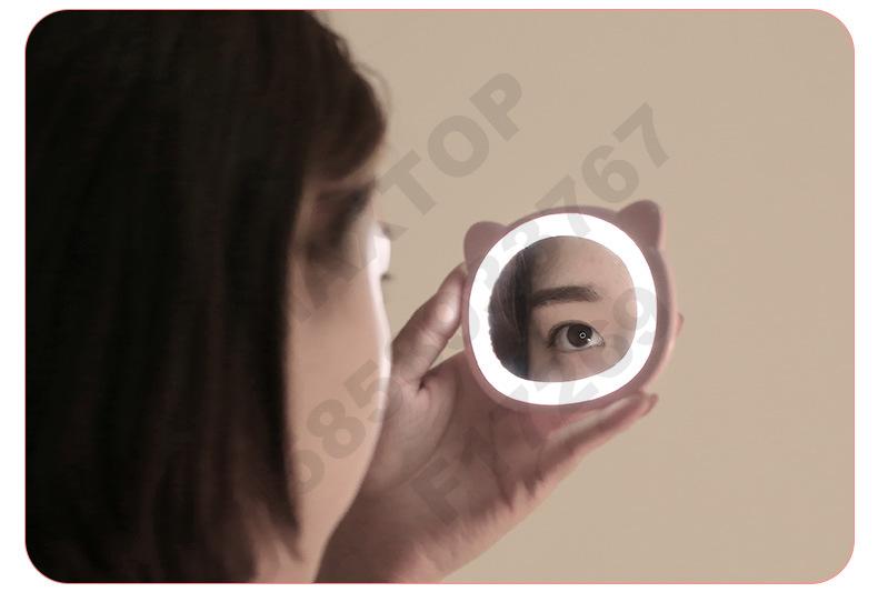 مرآة مكياج صغيرة صغيرة من طراز USB مزودة بمصابيح الدايود المبتعث للضوء، ومرآة مكياج لمكياج Specification image