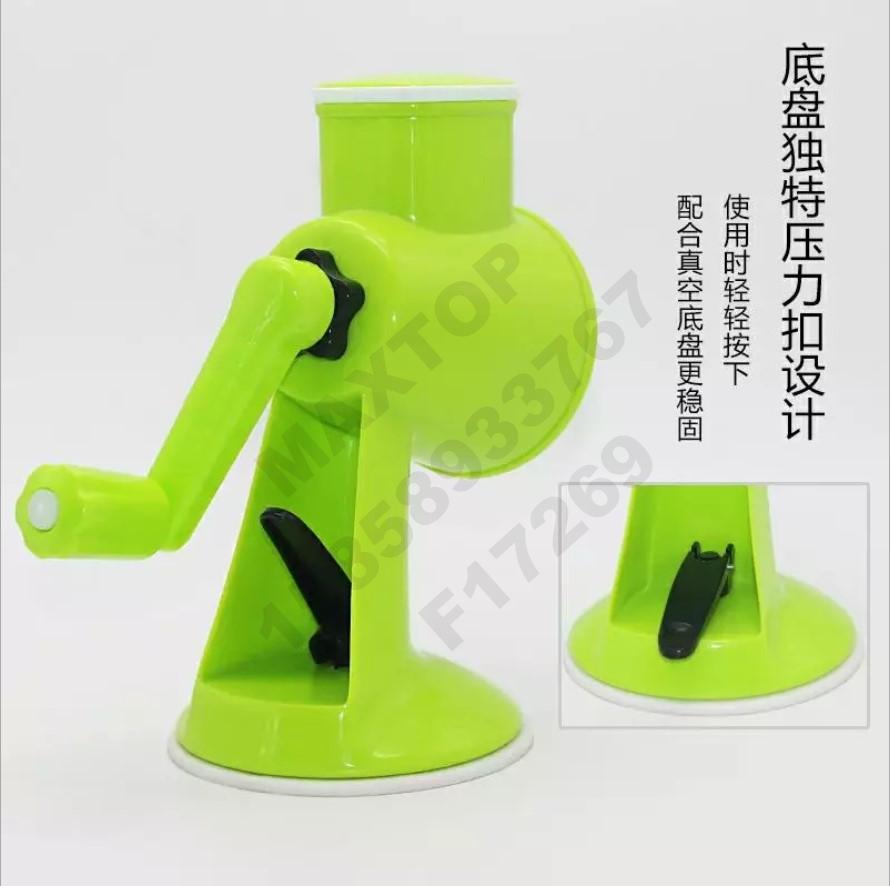 Kitchen vegetable slicer: Multi-functional hand-cranked vegetable slicer, drum-type slicer for cutting thick and thin shreds details Picture