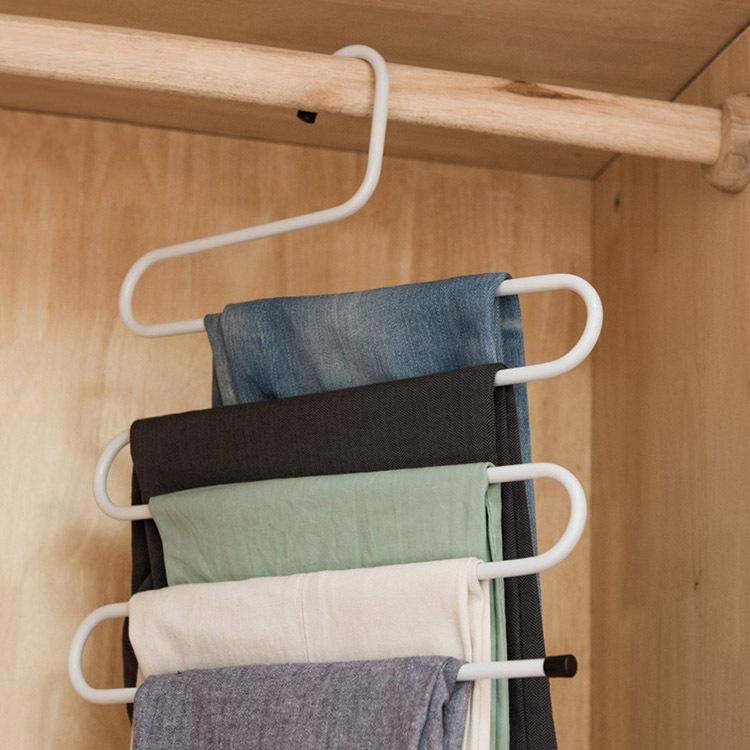 Wardrobe Multi-Functional S-Type Magic Iron Pants Rack Multi-Layer Non-Slip Pants Clip Men's And Women's Clothes Rack Multi-Purpose Scarf Rack details Picture