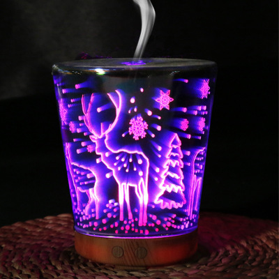 3D香薰机加湿器家用超声波创意香薰灯七彩小夜灯细节图