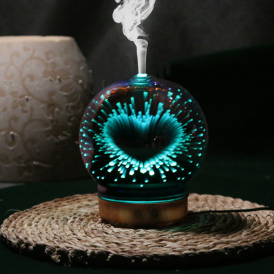 3D aromatherapy machine Humidifier cone pentagram plus home ultrasound creative aromatherapy light