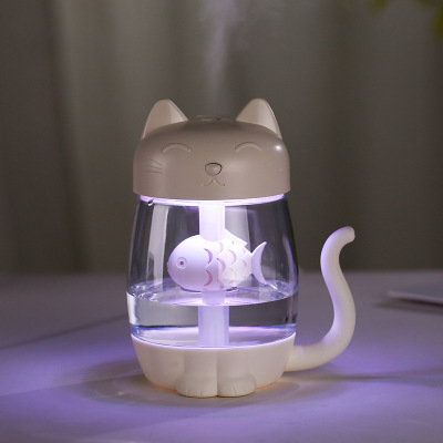 Cat desktop bedroom air atomizer manufacturer Mute Three-in-one USB Mini creative new humidifier Specification drawing