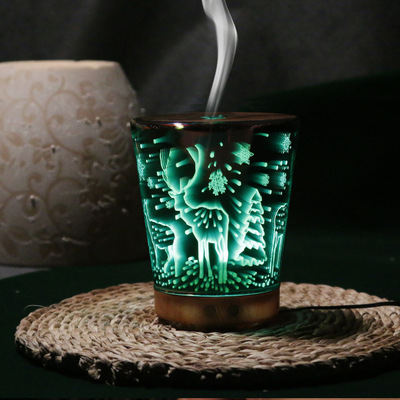 3D香薰机加湿器家用超声波创意香薰灯七彩小夜灯产品图