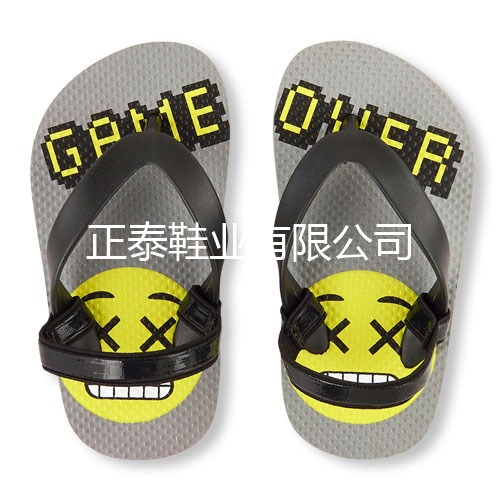 The manufacturer customizes cute children's emoticons, baby elastic bands with heel clips, PE anti-slip flip-flops
