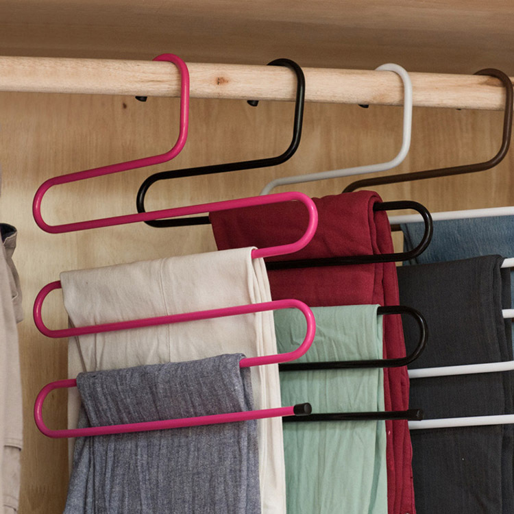 Wardrobe Multi-Functional S-Type Magic Iron Pants Rack Multi-Layer Non-Slip Pants Clip Men's And Women's Clothes Rack Multi-Purpose Scarf Rack Specification drawing