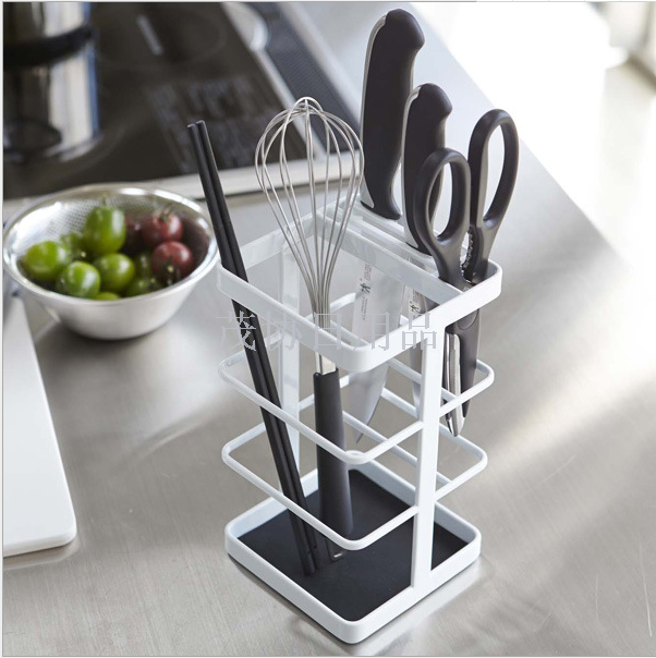 Japanese style iron art chopsticks canister Asphalt rack Kitchen Storage Cutter scissors basket Chopsticks rack kitchen utensils stand