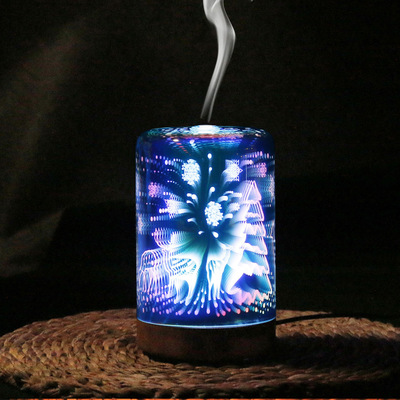 3D香薰机加湿器家用超声波创意香薰灯七彩小夜灯产品图