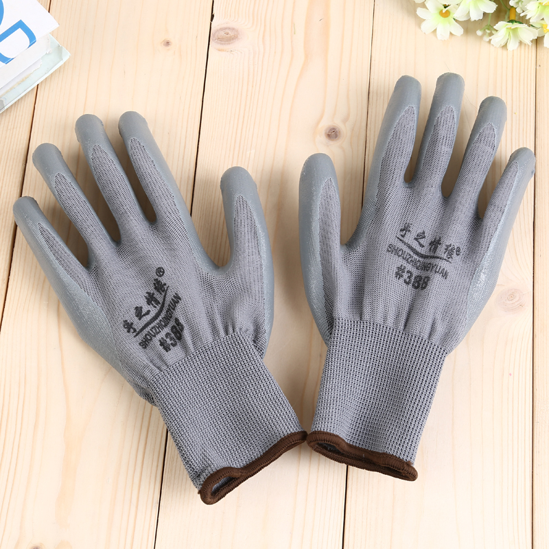 13针尼龙丁腈防油浸胶手套 劳保手套劳保用品防护手套厂家直销