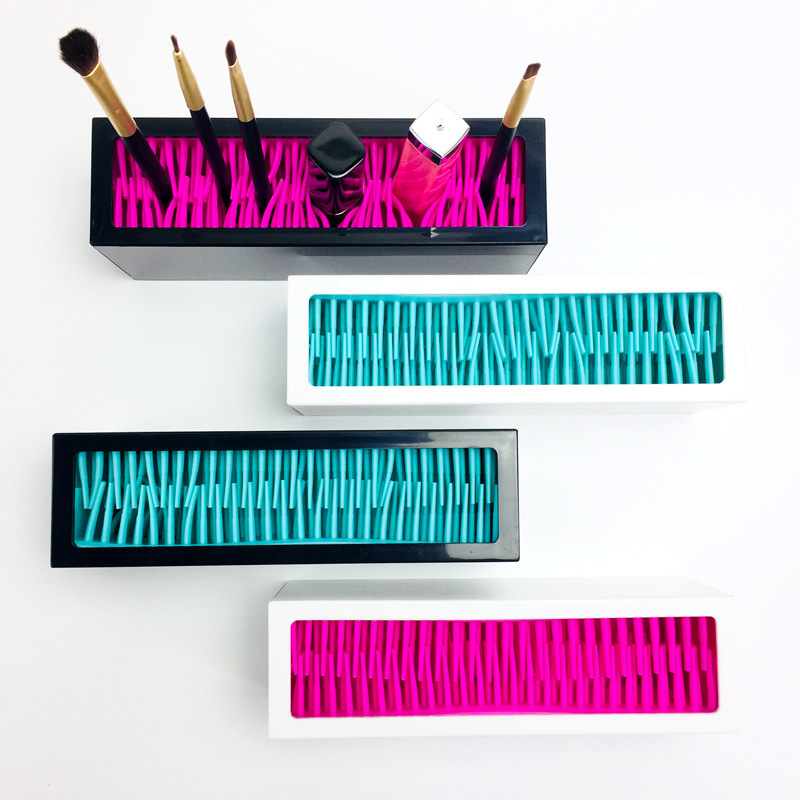 Silicone Makeup Brush Storage Box Cosmetic Storage Box Insert Silicone Lipstick Desktop Storage Box Specification drawing
