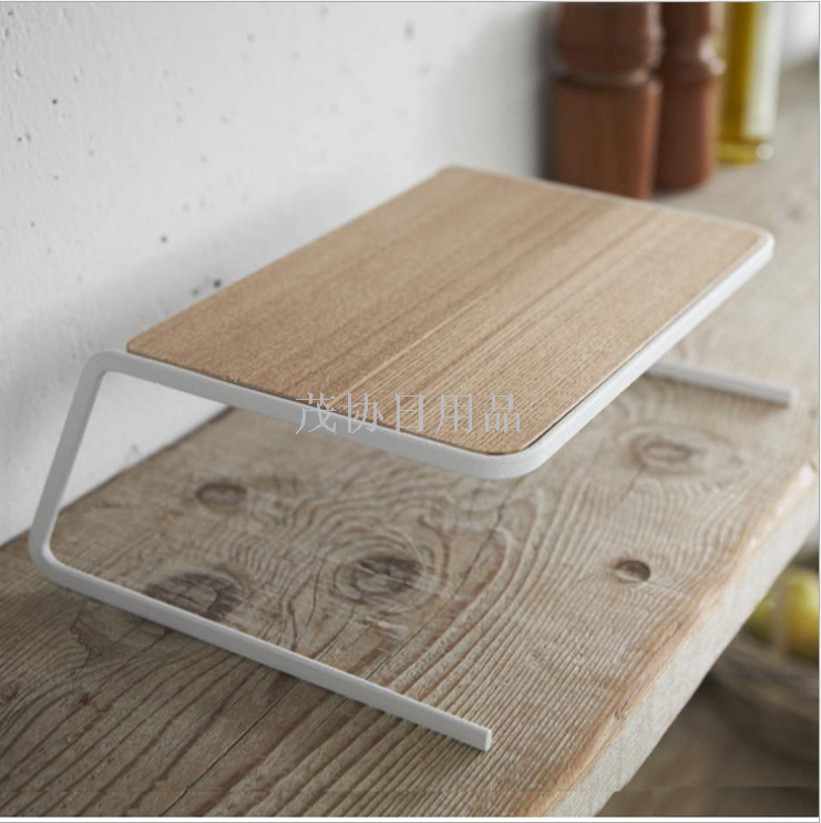 Japanese bowl rack Wooden dish rack Small fresh white paint steel cupboard rack tableware tray