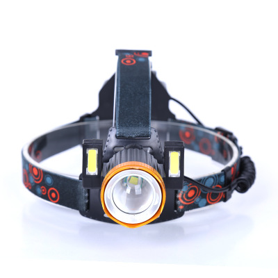 Outdoor strong LED headlamp USB charging longshot zoom fishing headlamp wearing flashlight