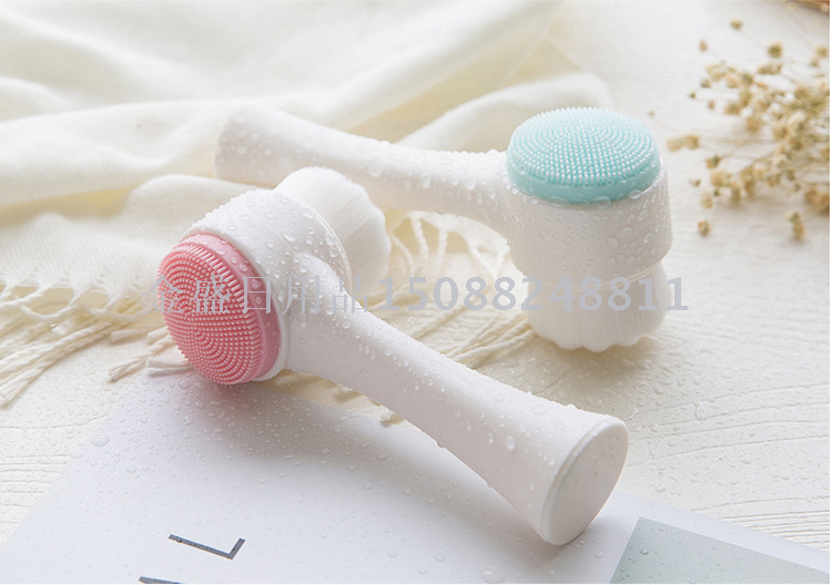 3D双面洗脸刷软毛硅胶洗脸仪家用手动洁面刷洗脸神器深层清洁毛孔细节图