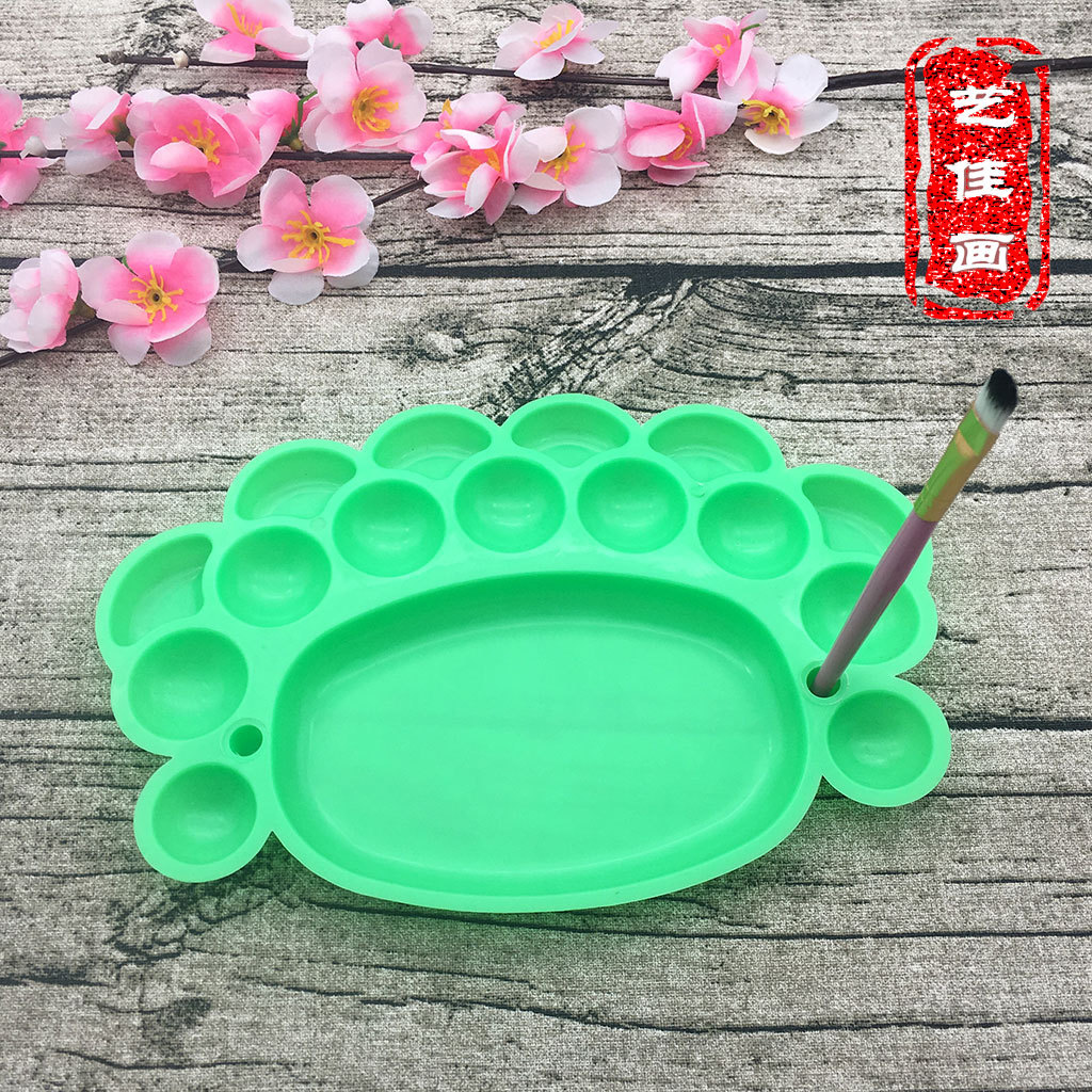 价格低 条色盘中彩盘混色中脚丫调色盘水粉 画水彩学生专用