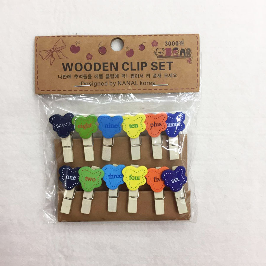 厂家直销小木夹卡通爱心小纸夹多功能照片木夹时尚韩文夹细节图