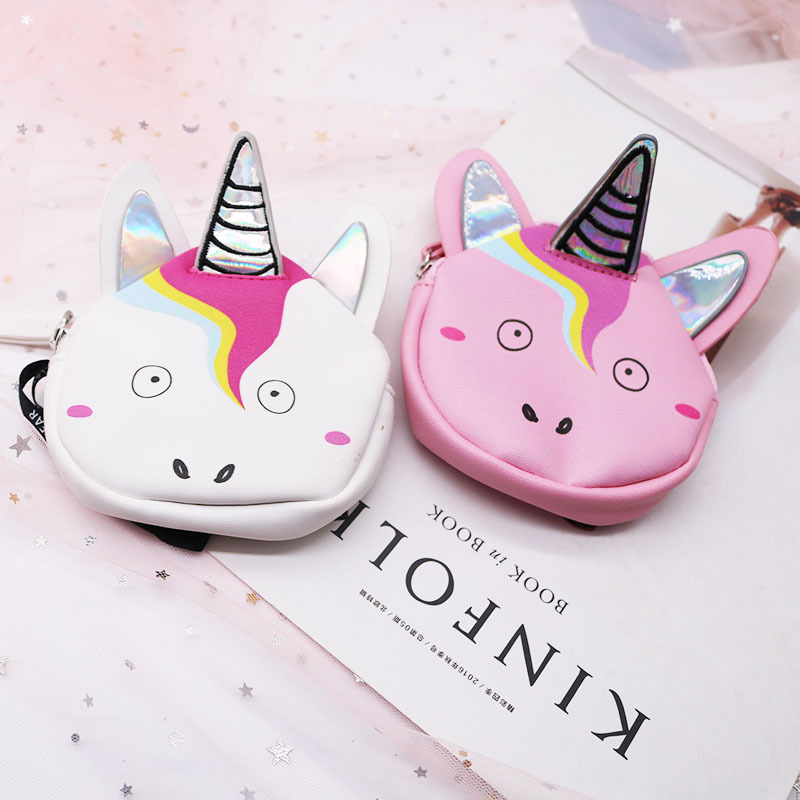 Jinjiduo Unicorn Card Tong Cute Little Round Bag Customized 2 types of coin wallet and card bag