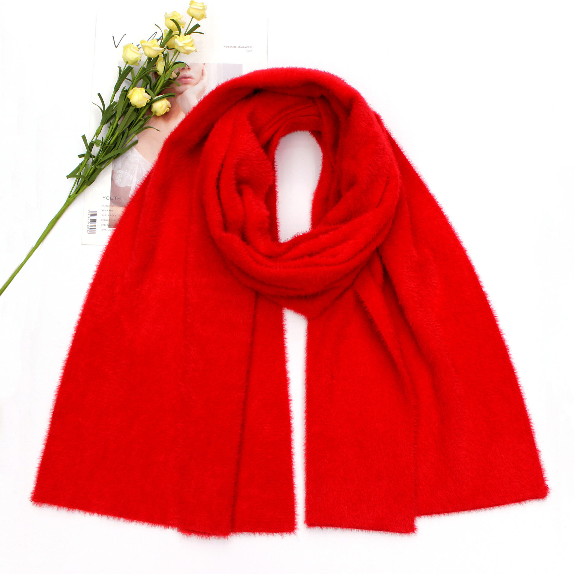 New scarf Female winter mink velvet thickened warm scarf fashion high-end fur shawl trade scarf full figure