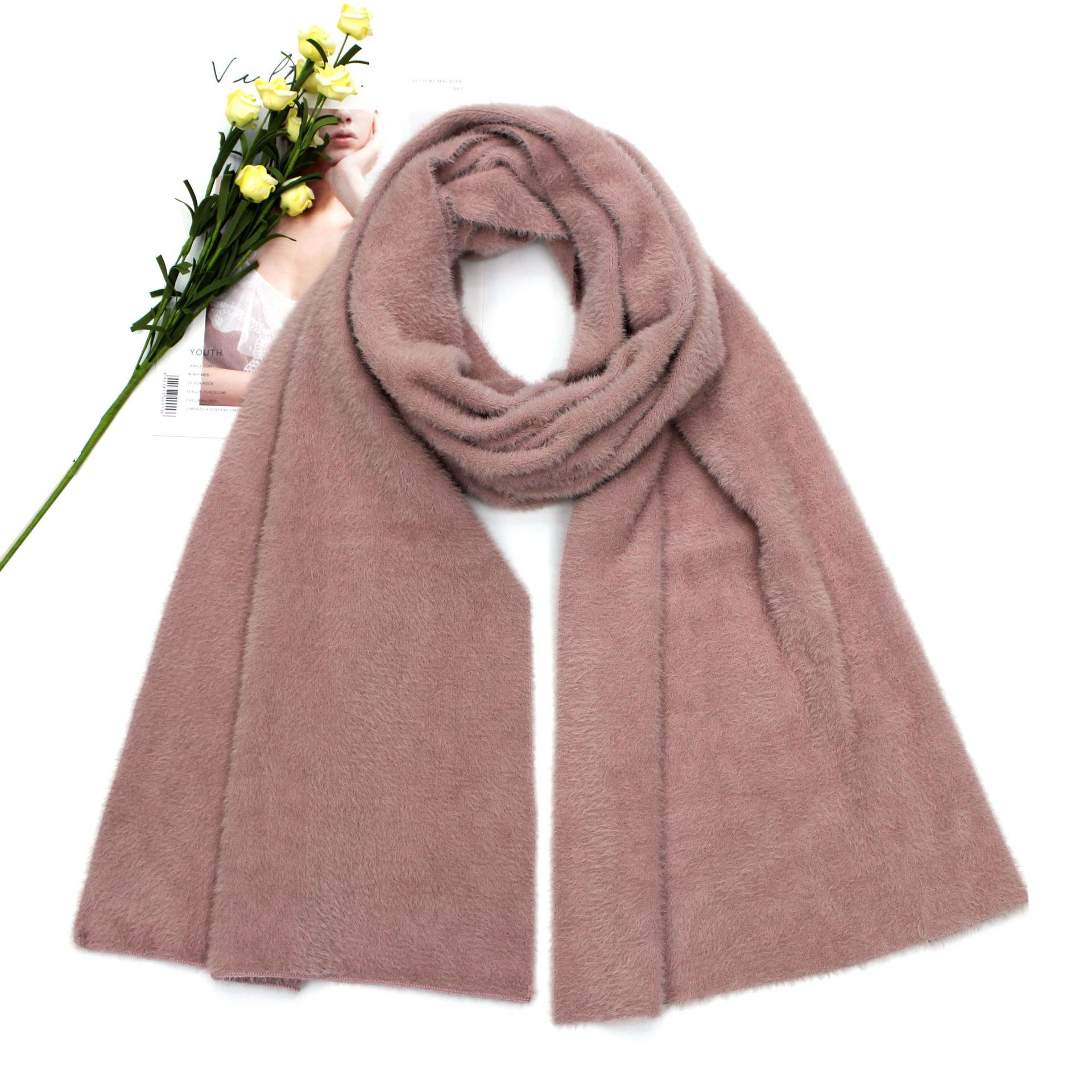 New scarf Female winter mink velvet thickened warm scarf fashion high-end fur shawl trade scarf Specification drawing