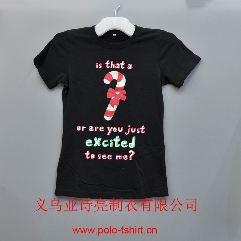 Summer Alibaba Girls' pure cotton short-sleeved cartoon cute reindeer printed Christmas T-shirt Advertising shirt Cultural shirt